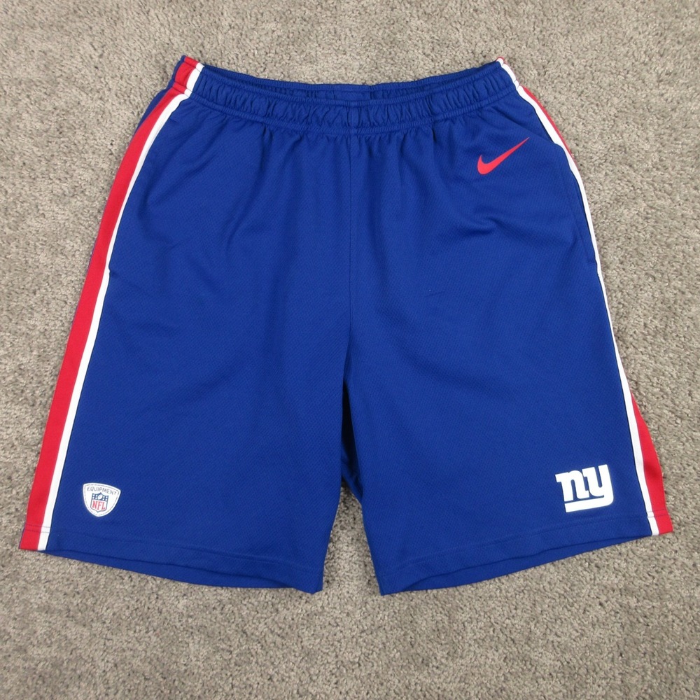 New York Giants Shorts Mens Medium Blue Mesh NFL Training Camp Nike Activewear